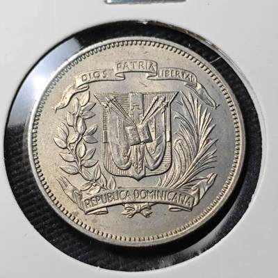 KK钱币收藏小铺 第377期  2月预留时间 周末发货 -  1967多米尼加25分 带光