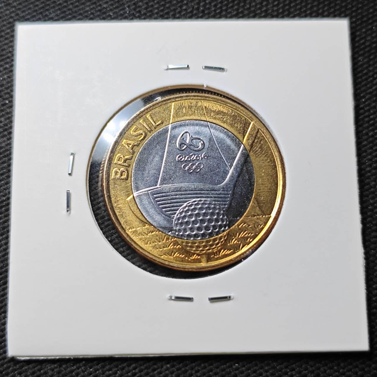 KK钱币收藏小铺 第377期  2月预留时间 周末发货  巴西1瑞尔双色币纪念币