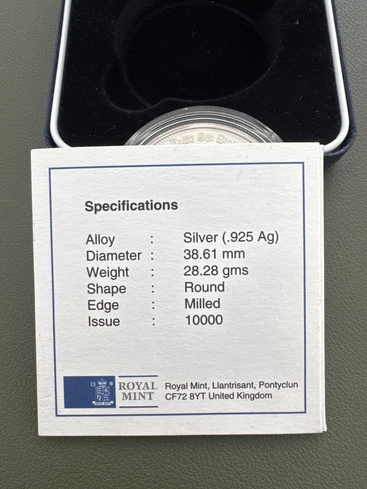 ❤️【币观天下】❤️ 第334期钱币拍卖- 2025.12.12周五晚上6点半场-长期征集拍品 斯里兰卡2000年央行成立50周年纪念银币盒证齐全