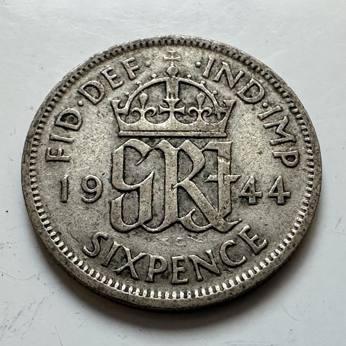 🌹外币初藏🌹🐯2025年第139场  每周二四六晚8️⃣点 接代拍 英国1944年6便士银币 b