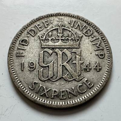 🌹外币初藏🌹🐯2025年第139场  每周二四六晚8️⃣点 接代拍 - 英国1944年6便士银币 b