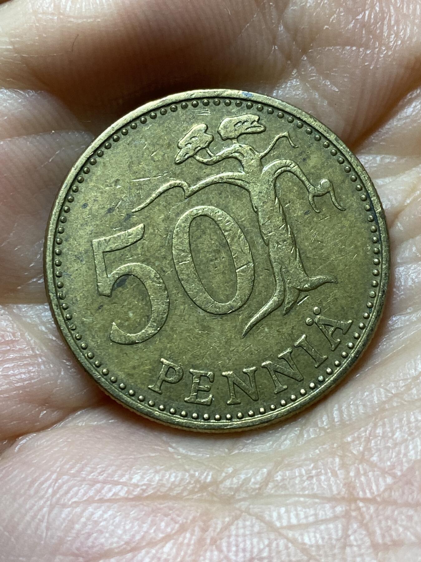 2025年第一百三十五场(总第一百六十一场）外国好品纸夹散币场(免佣金) 芬兰🇫🇮1973年50盆尼(S标)