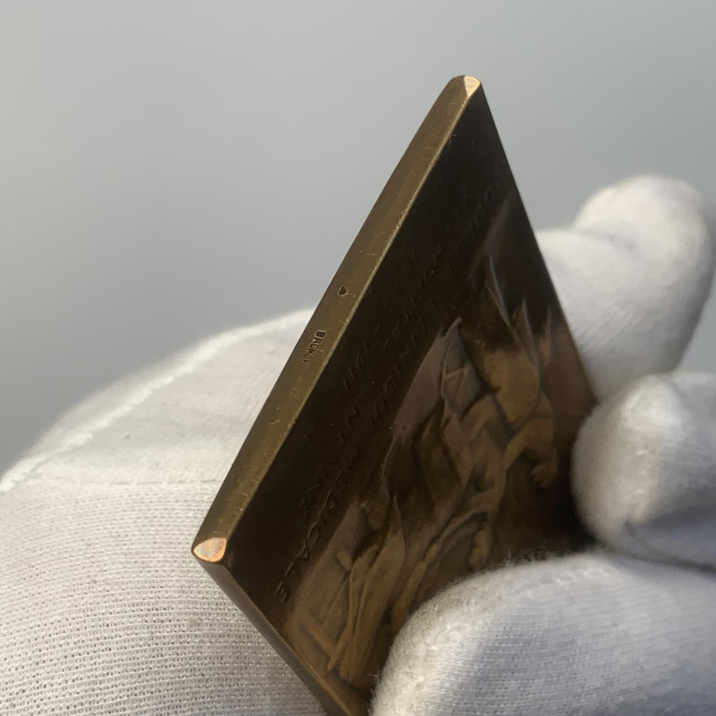 掌中浮雕-藏着的欧洲第045场 1911年法国医学教授纪念铜章，50.5*70.4mm，108g