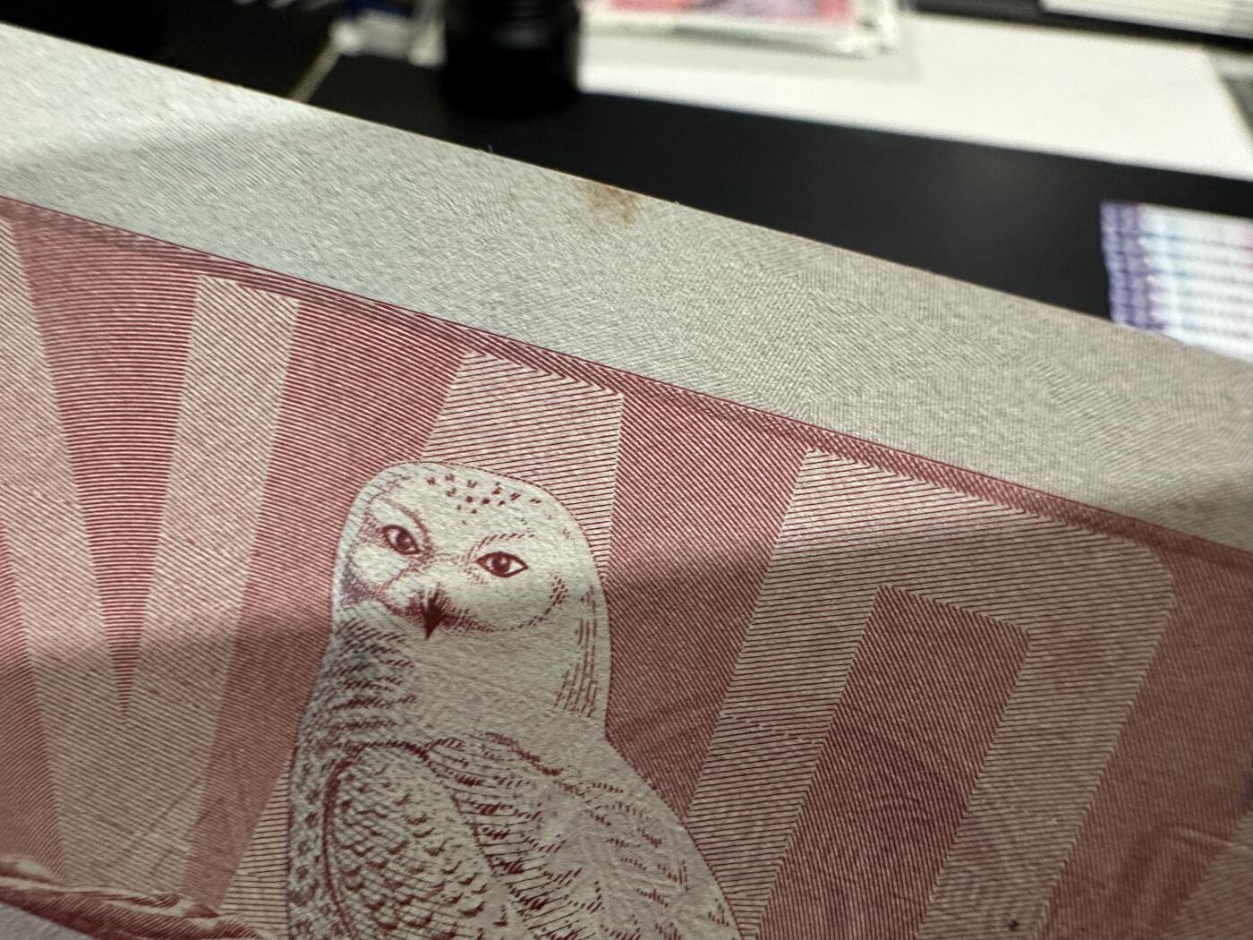 《外钞收藏家》第五百九十二期（精选场）（本平台长期征集拍品、欢迎藏友们联系合作） 1988年加拿大鸟版50加元 无47尾558 UNC- 有个黄斑