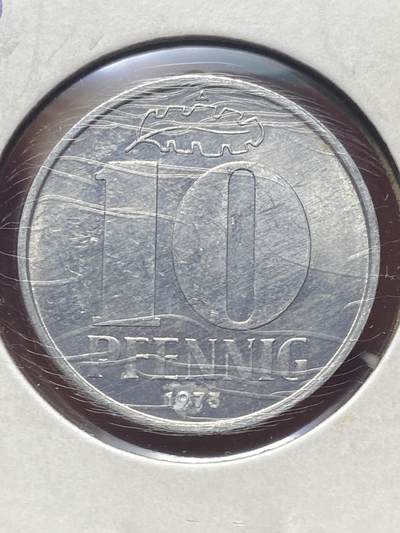 2025年第一百三十五场(总第一百六十一场）外国好品纸夹散币场(免佣金) - 民主德国1973年10芬尼(第三套流通硬币，A标柏林造)
