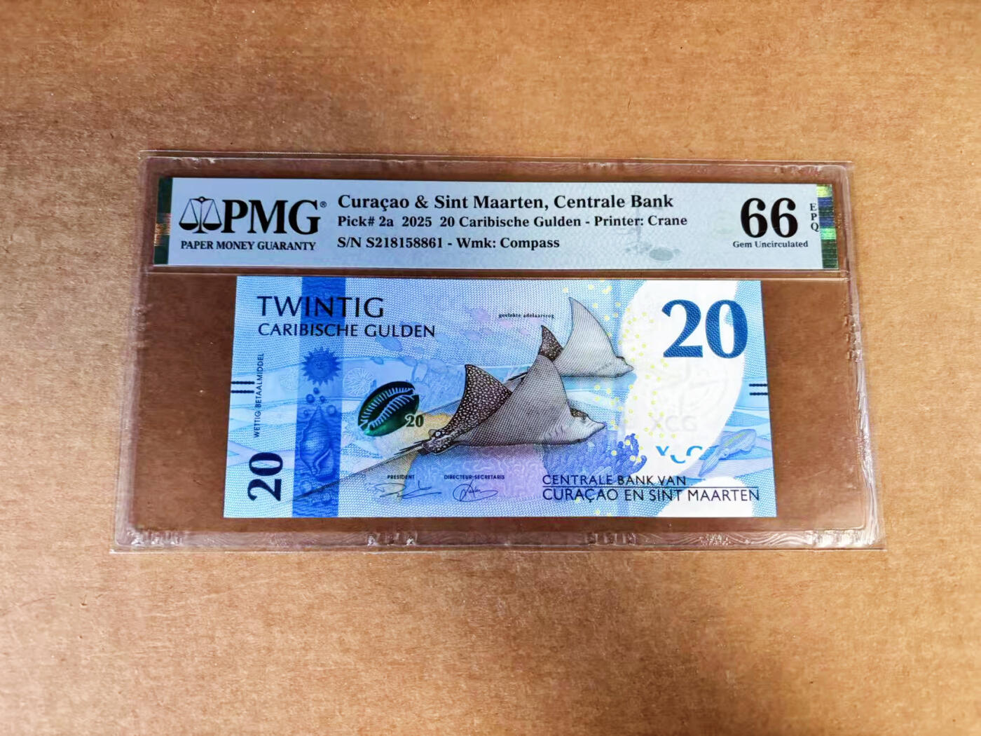 【Blue Auction】世界纸币精拍第760期——18级TOP拍卖/信誉/品质/专业/高效💫 【无47】库拉索 2025年20盾 PMG66EPQ 