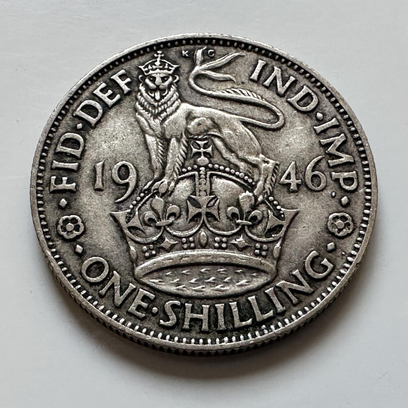 🌹外币初藏🌹🐯2025年第139场  每周二四六晚8️⃣点 接代拍 英国1946年1先令银币