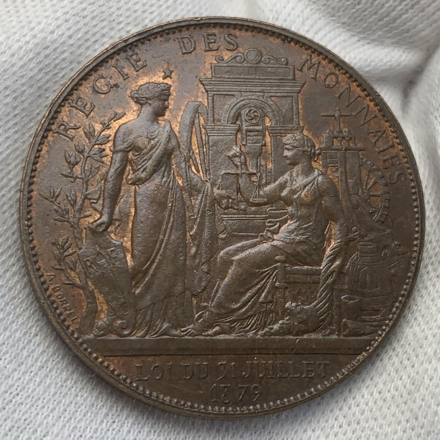 掌中浮雕-藏着的欧洲第045场 1879年法国造币局百年纪念铜章，33mm