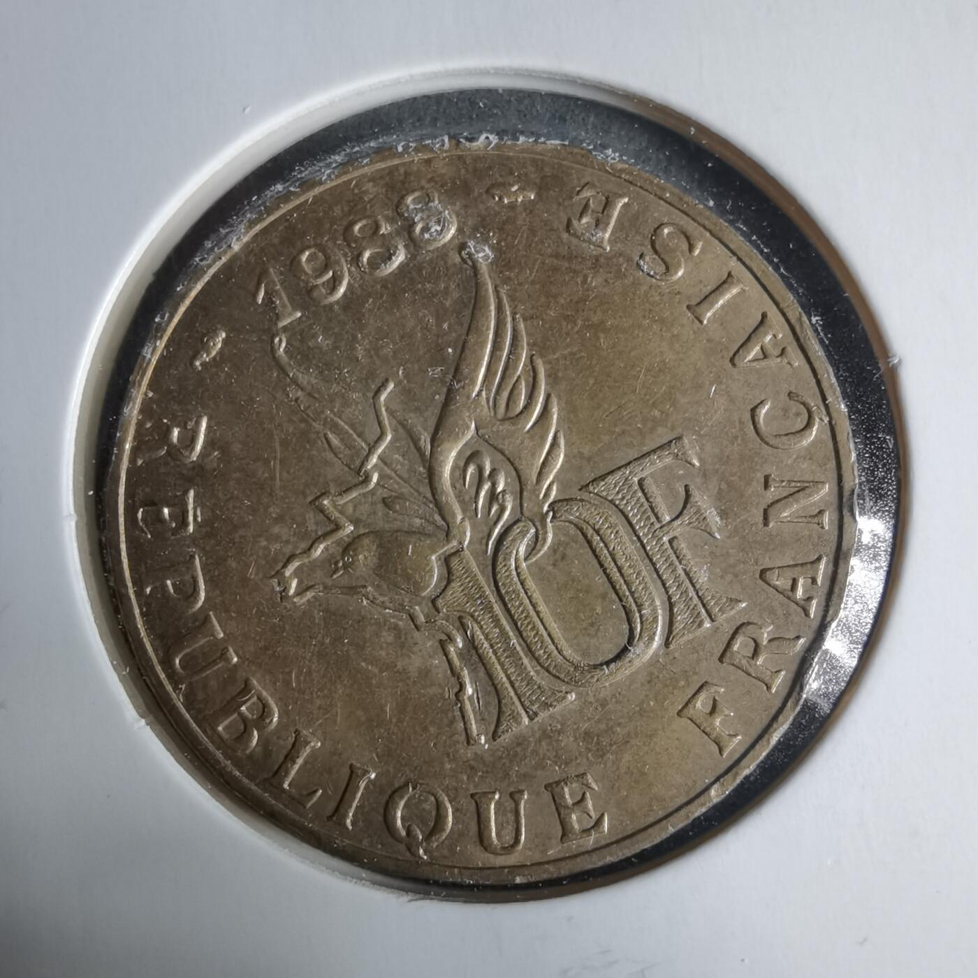 沼泽如烟--第927场 法国1988年10法郎纪念币