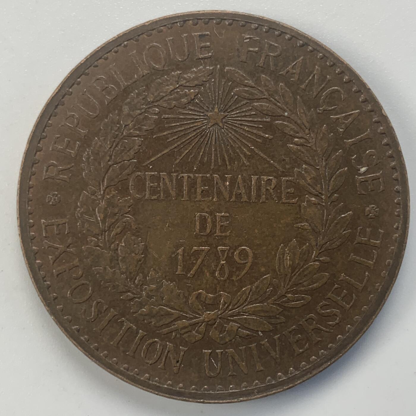 掌中浮雕-藏着的欧洲第045场 1879年法国造币局百年纪念铜章，33mm