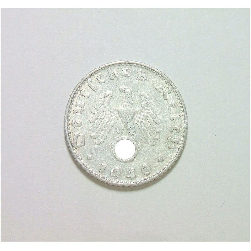 德国第三帝国1940年B版50芬尼 极美品