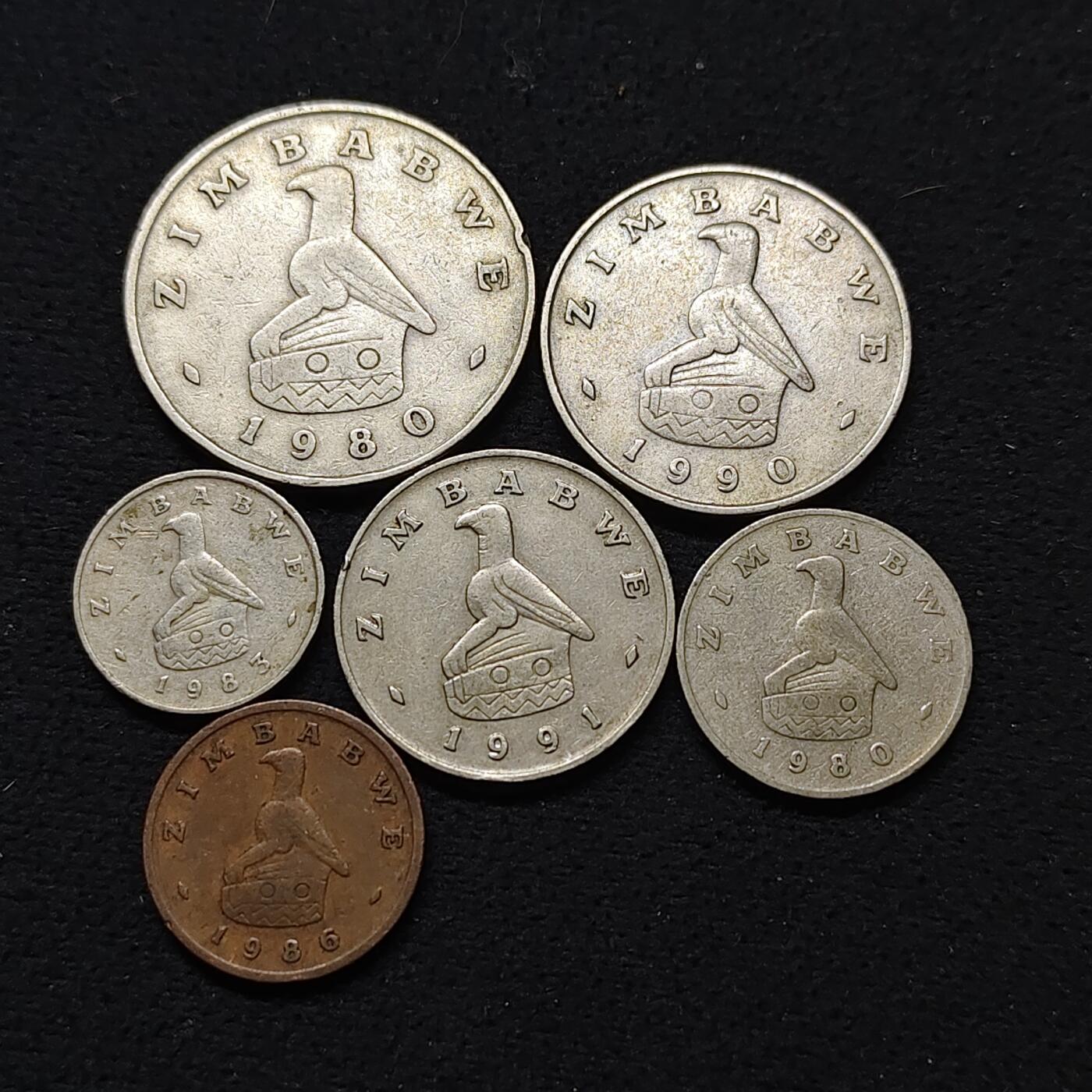 【全场包邮】纯粹捡漏拍484场（免费代拍第21场） 津巴布韦1980-1991年6枚套币