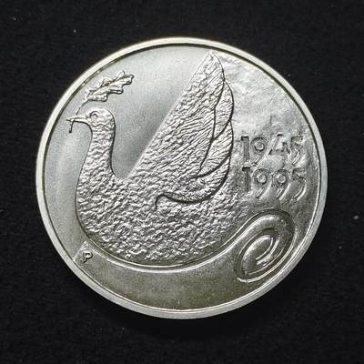 【全场包邮】纯粹捡漏拍485场（免费代拍第22场） - 芬兰1995年100马克联合国50周年（34毫米24克）纪念银币