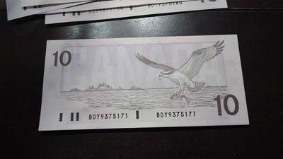 世界钱币～微拍第219期暨2025年第59期  老库存低价起拍 - 1989年加拿大10 全新绝品无4尾号5171