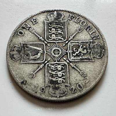 🌹外币初藏🌹🐯2025年第139场  每周二四六晚8️⃣点 接代拍 - 英国1920年1弗洛林 2先令银币