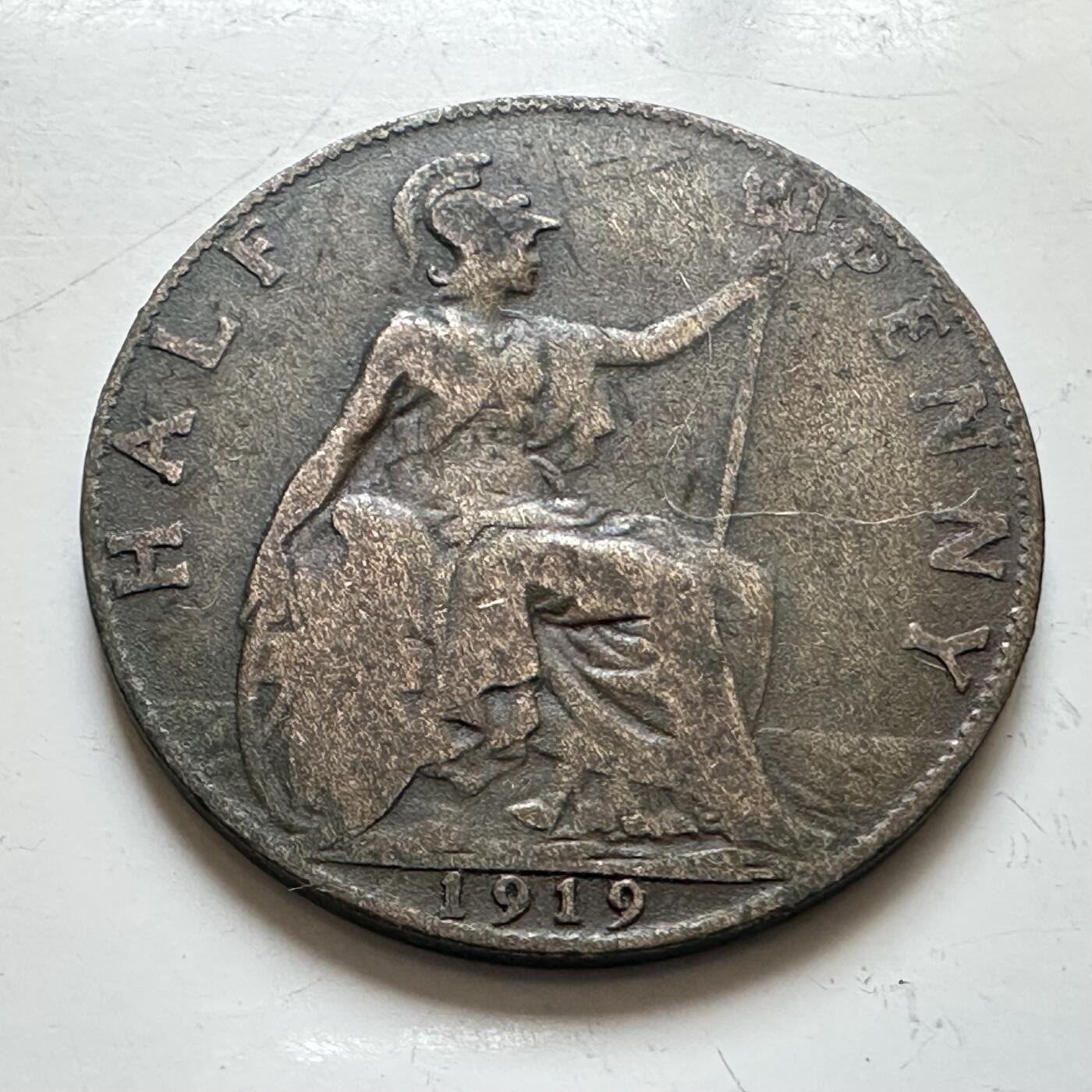 🌹外币初藏🌹🐯2025年第139场  每周二四六晚8️⃣点 接代拍 英国1919年半便士