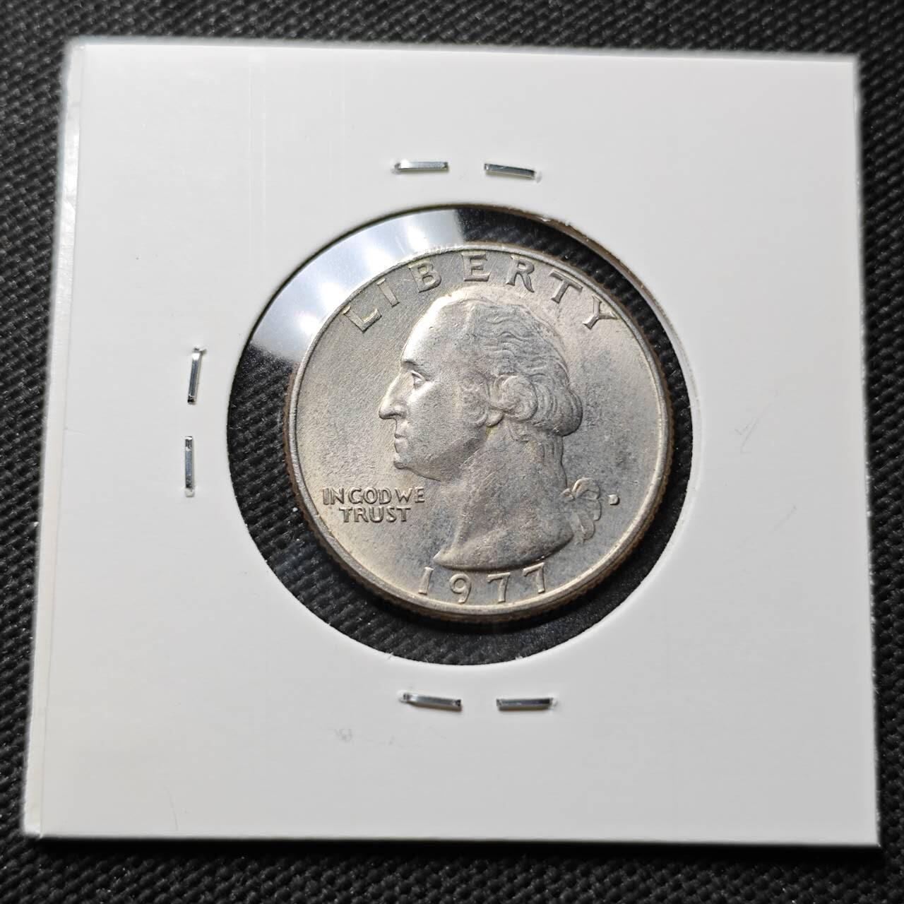 KK钱币收藏小铺 第376期  2月预留时间 周末发货 1977 美国25分 好品