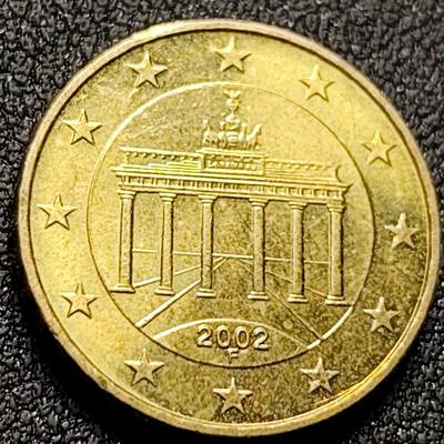 泉币菌-第143场-精品福利场 - 欧元 德国2002年 10欧分合金铜币 勃兰登堡门 地图 A厂标 19.75MM