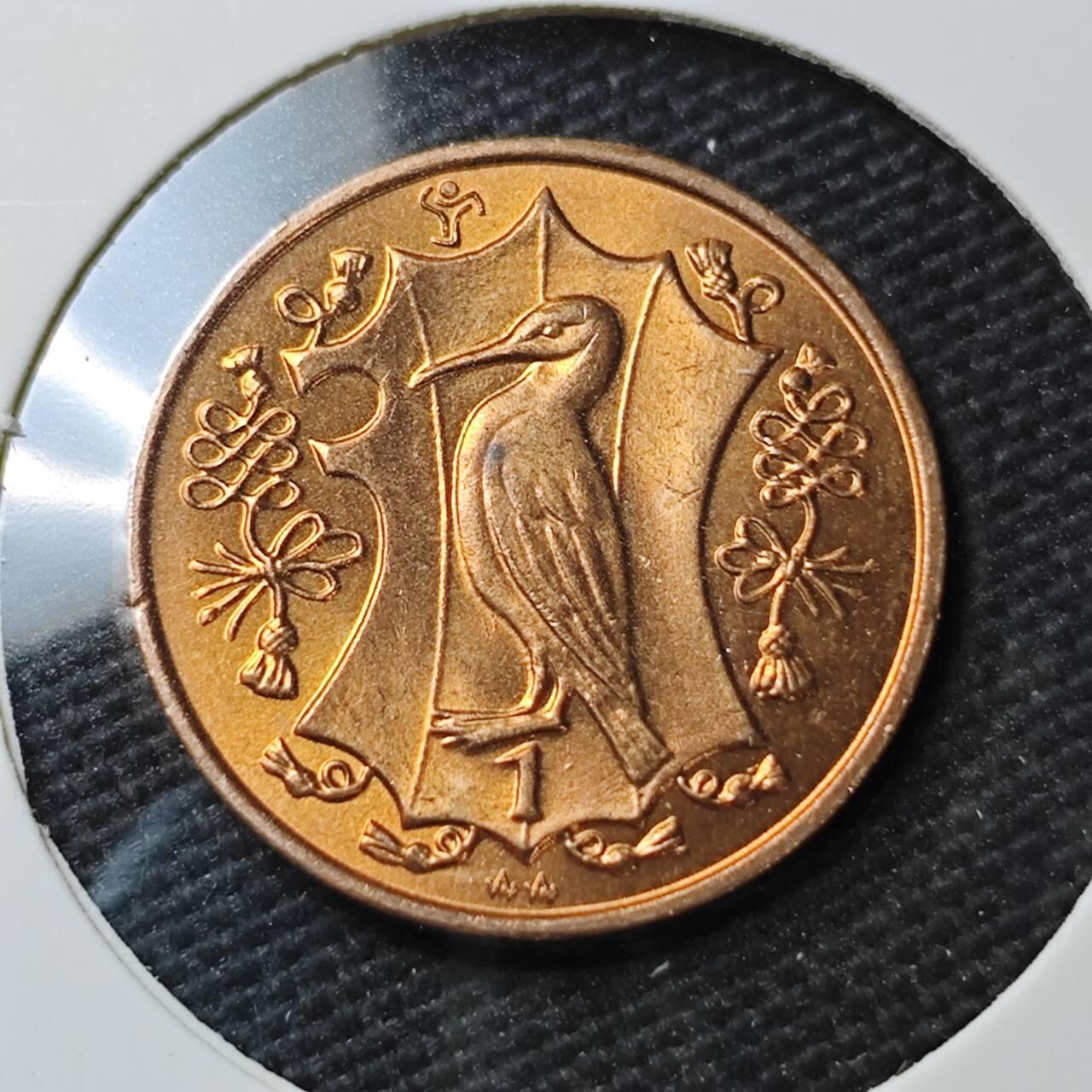 KK钱币收藏小铺 第377期  2月预留时间 周末发货  马恩岛1便士铜币 好品