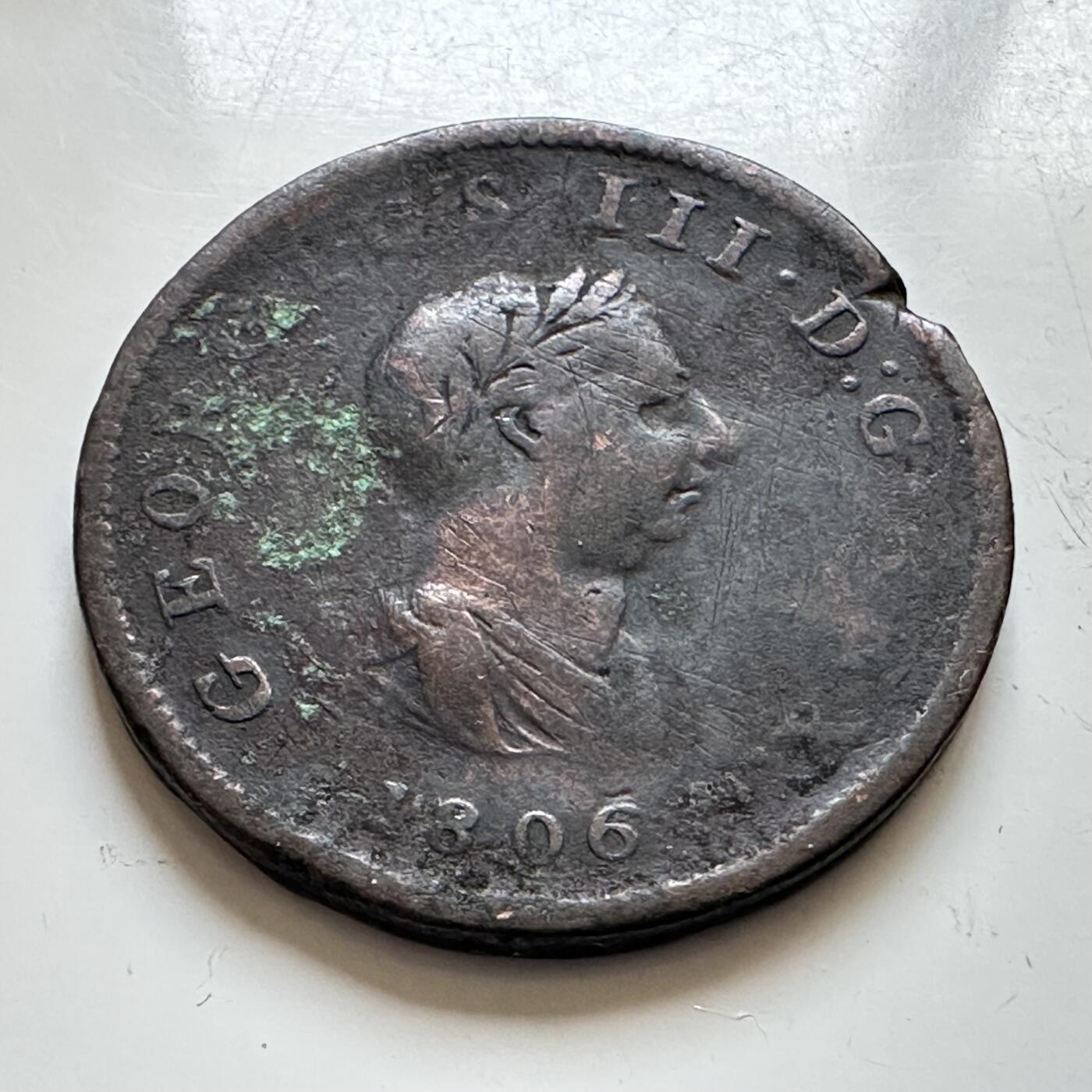 🌹外币初藏🌹🐯2025年第139场  每周二四六晚8️⃣点 接代拍 英国1806年乔治三世半便士