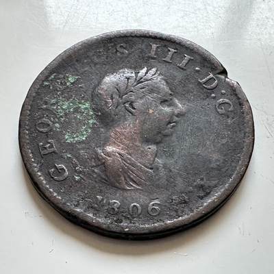 🌹外币初藏🌹🐯2025年第139场  每周二四六晚8️⃣点 接代拍 - 英国1806年乔治三世半便士