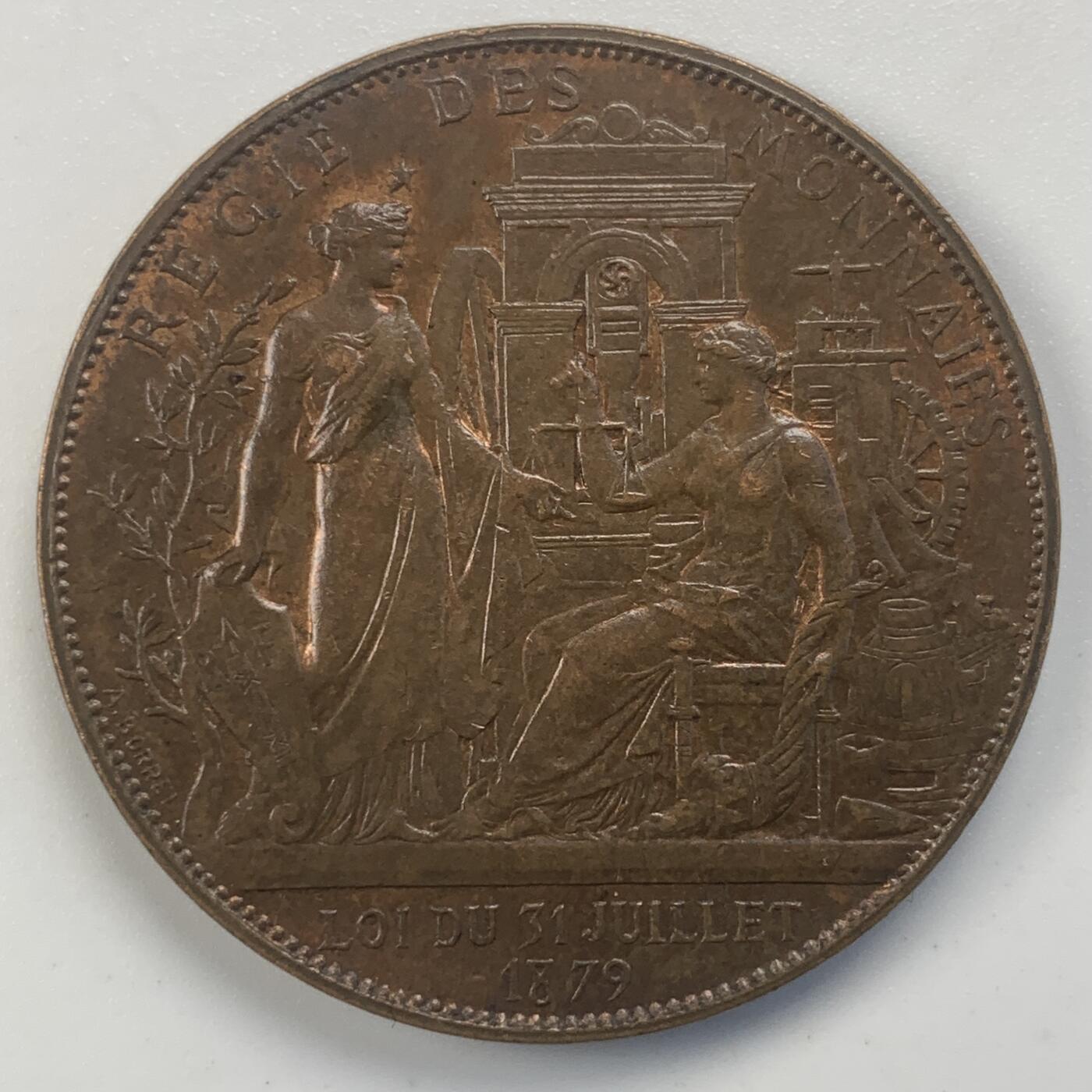 掌中浮雕-藏着的欧洲第045场 1879年法国造币局百年纪念铜章，33mm