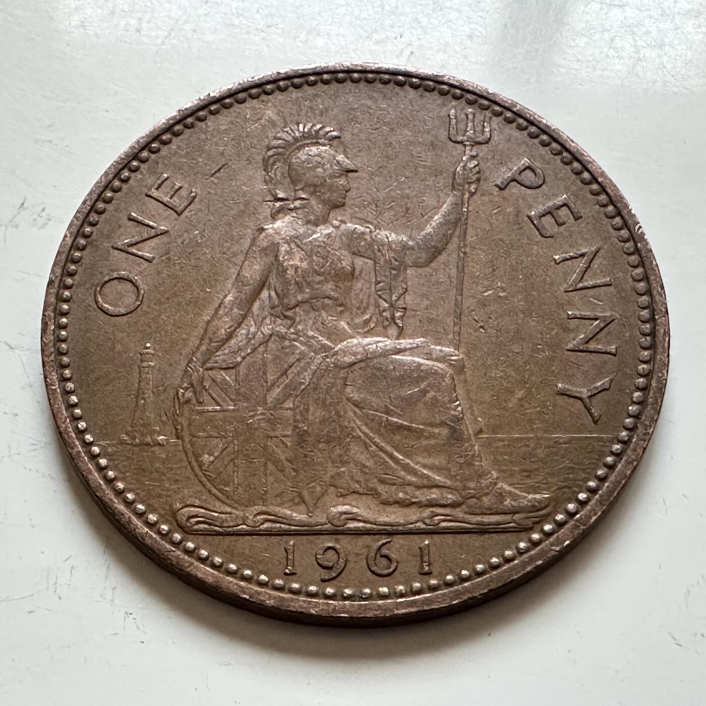 🌹外币初藏🌹🐯2025年第139场  每周二四六晚8️⃣点 接代拍 英国1961年一便士 