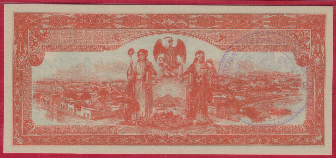 墨西哥革命时期(锡那罗亚州地方临时货币)1915年50分 P-S1042 冠军分 实物图 UNC