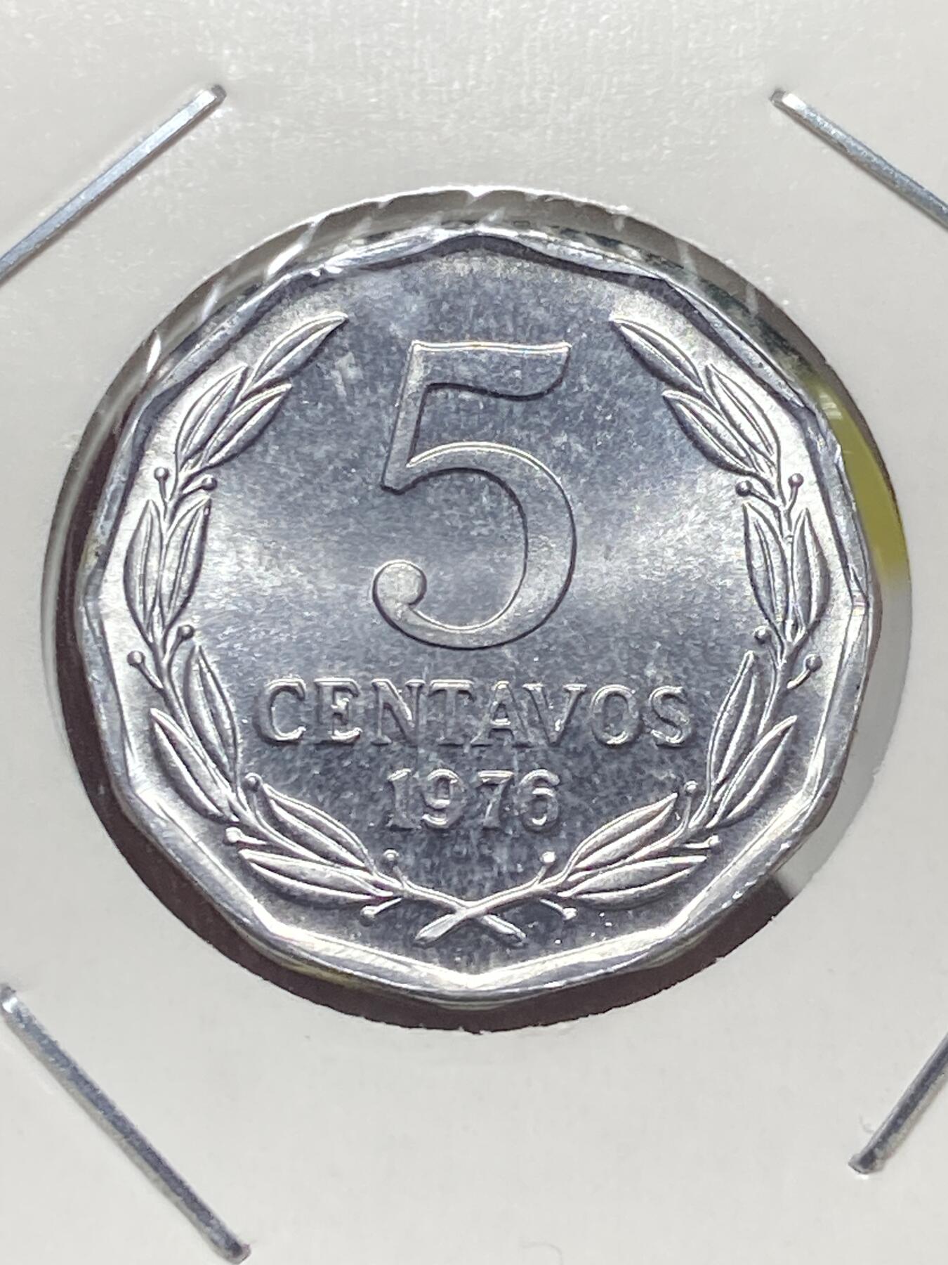 2025年第一百三十五场(总第一百六十一场）外国好品纸夹散币场(免佣金) 原光好品–智利🇨🇱1976单年份5分