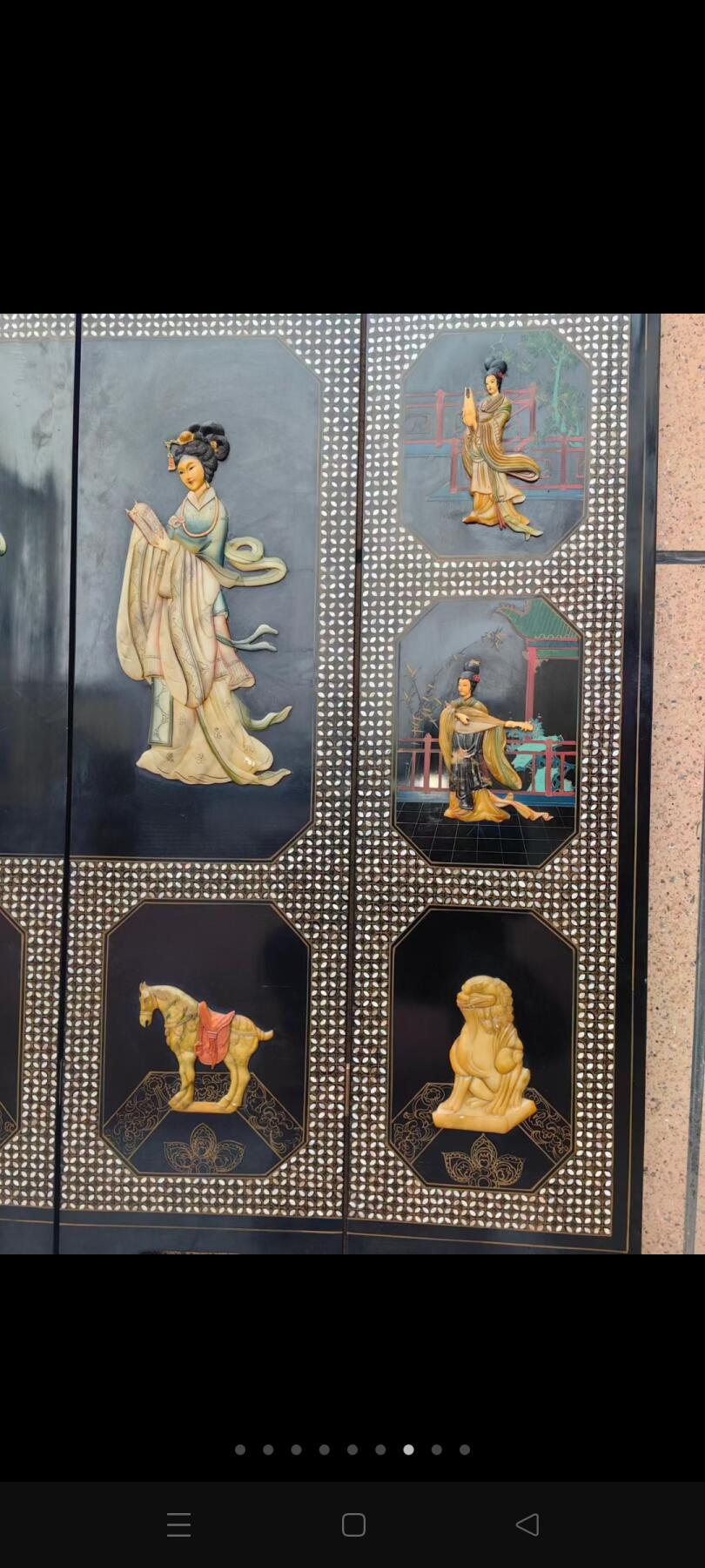 民国时期六片一套屏方玉石镶嵌，人物形象栩栩如生，全品相经济实惠耐用，可做隔断，背景墙，装饰装修佳品，入手即用无需忧虑