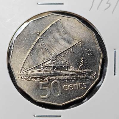 KK钱币收藏小铺 第377期  2月预留时间 周末发货 -  1976斐济50分 好品