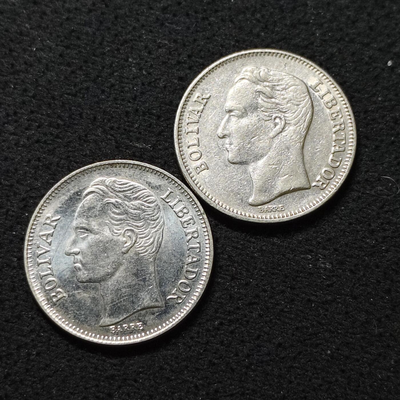 【全场包邮】纯粹捡漏拍484场（免费代拍第21场） 委内瑞拉1967/1989年1玻利瓦尔2版本2枚一组