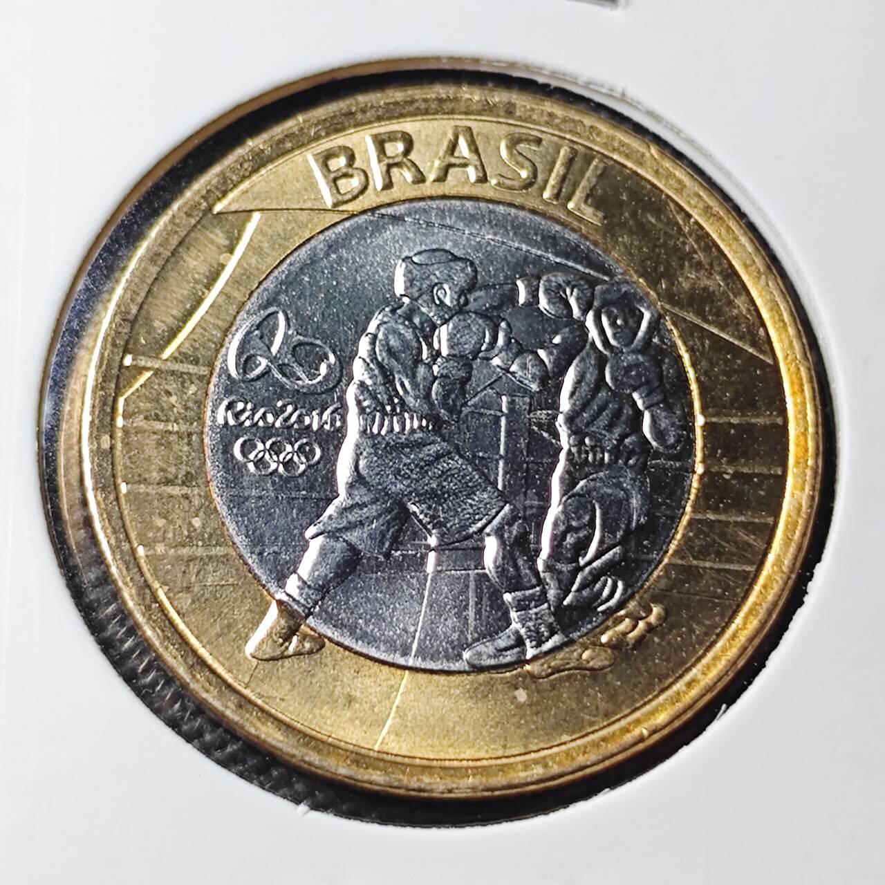 KK钱币收藏小铺 第377期  2月预留时间 周末发货  巴西1瑞尔双色币纪念币