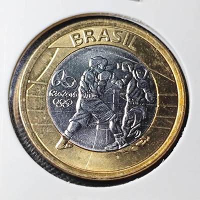 KK钱币收藏小铺 第377期  2月预留时间 周末发货 -  巴西1瑞尔双色币纪念币