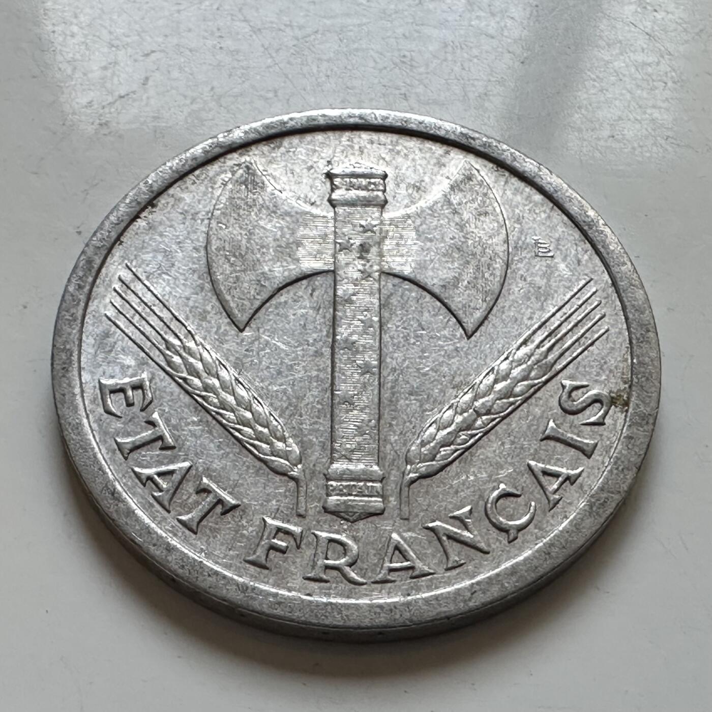 🌹外币初藏🌹🐯2025年第139场  每周二四六晚8️⃣点 接代拍 法国1944年维希政府2法郎