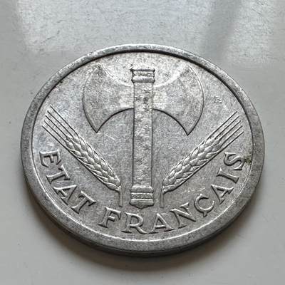 🌹外币初藏🌹🐯2025年第139场  每周二四六晚8️⃣点 接代拍 - 法国1944年维希政府2法郎