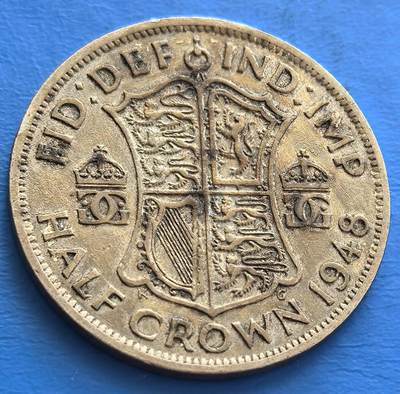 外国优质老铜币银币持续添加中，周六九点倒数截拍，满百包邮，可寄存半年，喜欢朋友微信扫描二维码可直接参拍 - 英国1948年半克朗