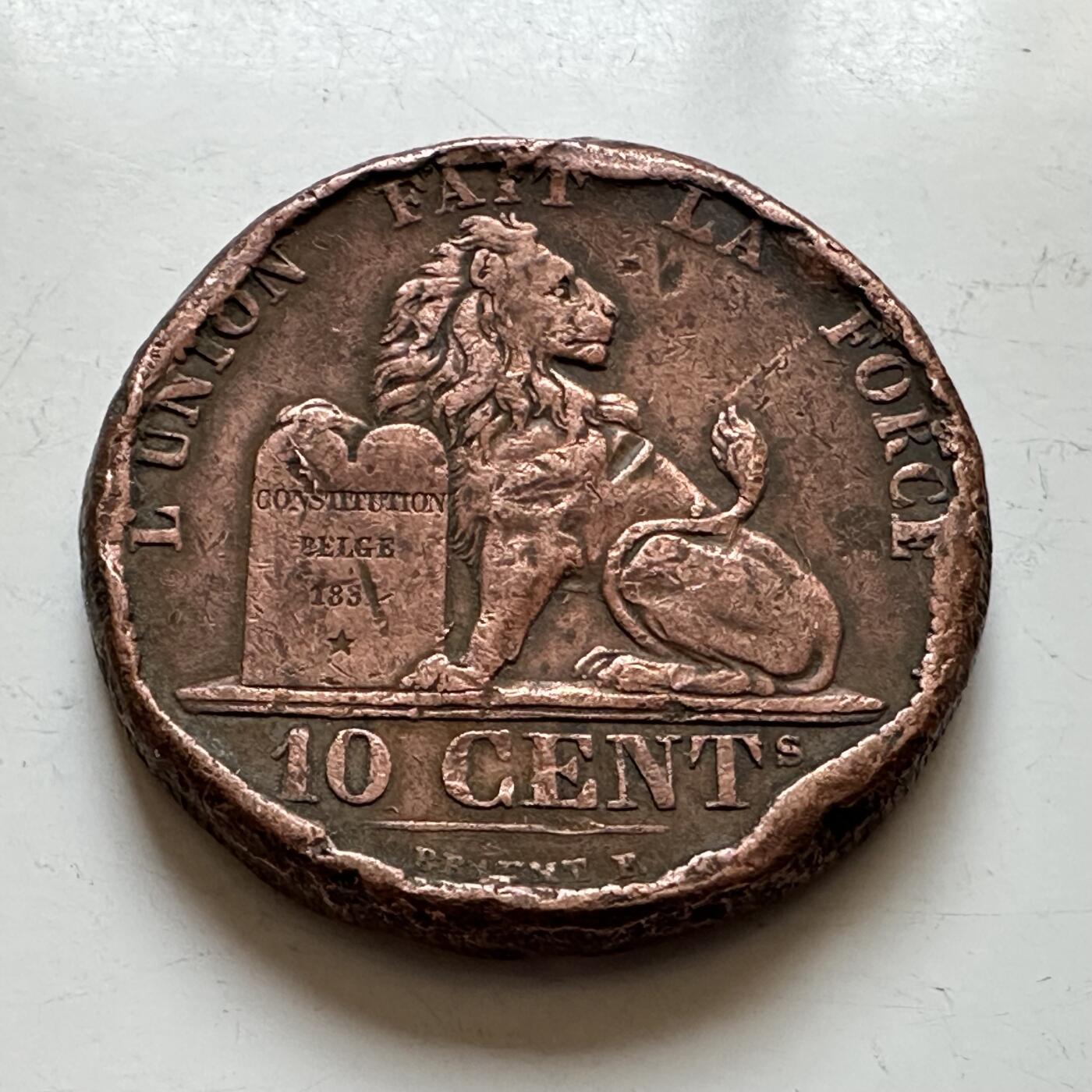 🌹外币初藏🌹🐯2025年第139场  每周二四六晚8️⃣点 接代拍 比利时1847年10分 厚重大铜币 少见