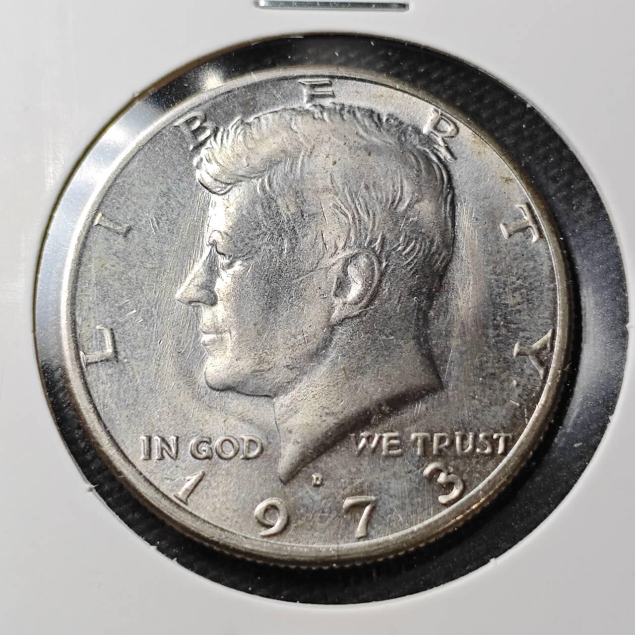 KK钱币收藏小铺 第377期  2月预留时间 周末发货  1973美国50分 好品