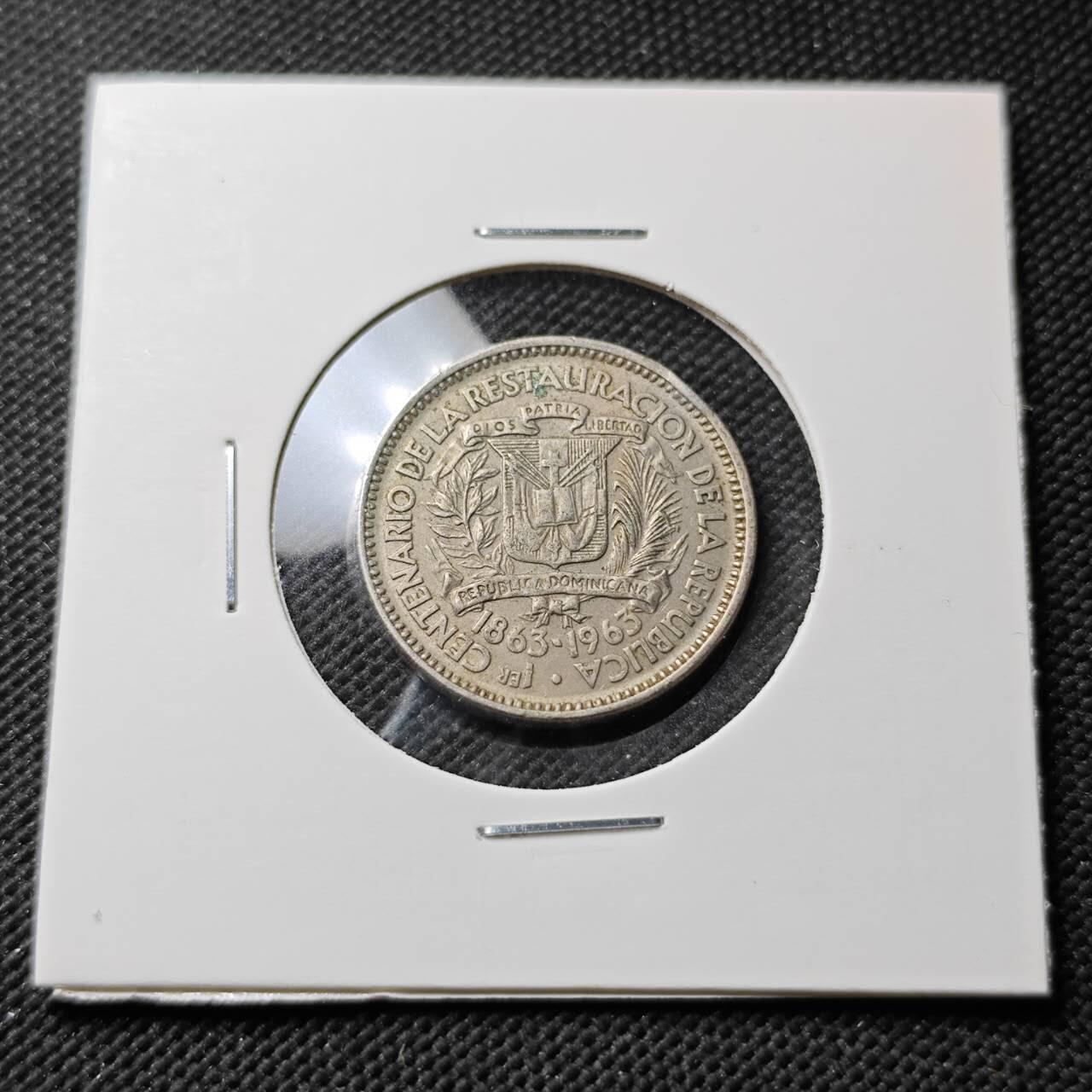 KK钱币收藏小铺 第376期  2月预留时间 周末发货  1963多米尼加5分纪念币 少见