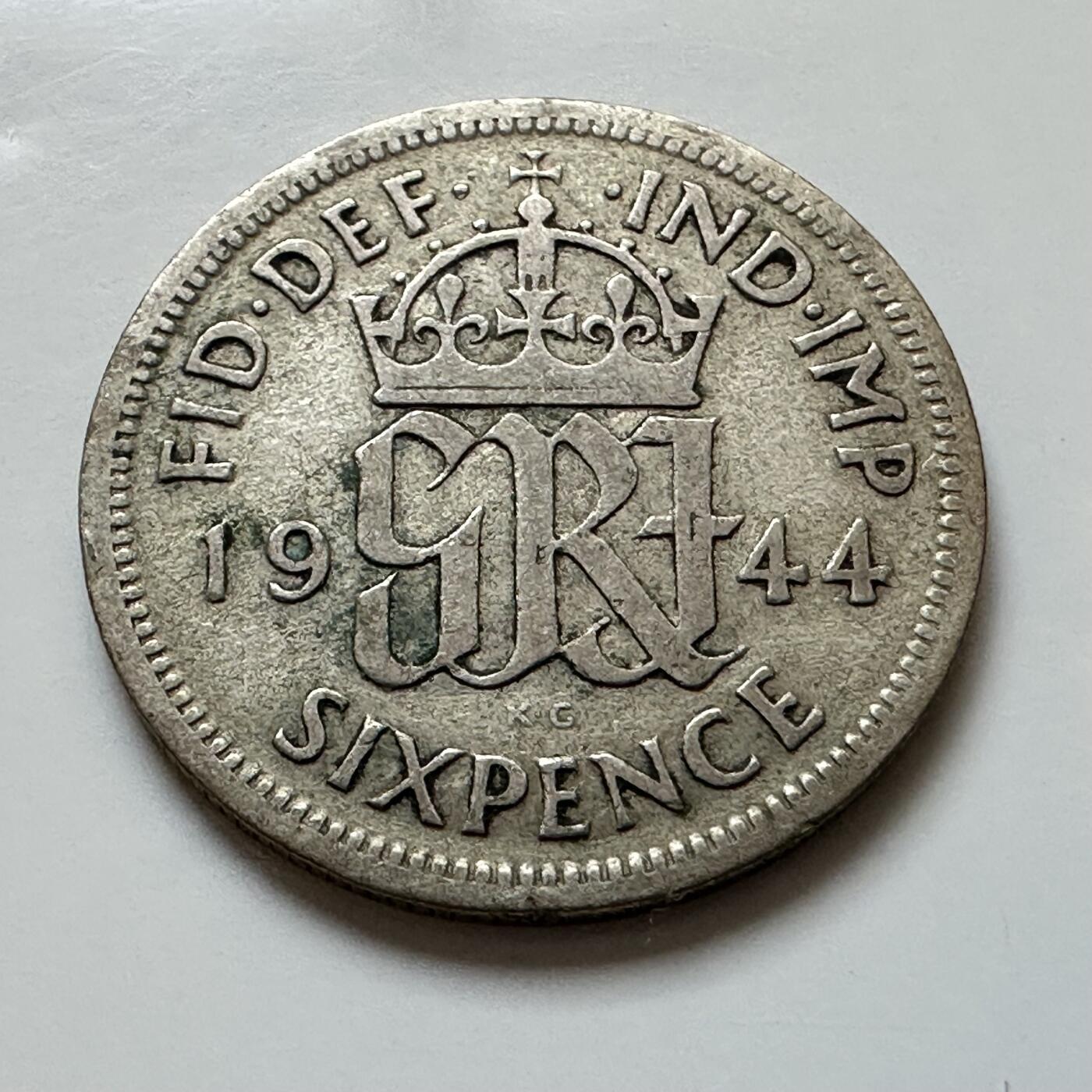 🌹外币初藏🌹🐯2025年第139场  每周二四六晚8️⃣点 接代拍 英国1944年6便士银币 e