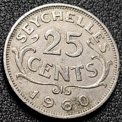 泉币菌-第143场-精品福利场 - 英属塞舌尔1960年25分 19mm 