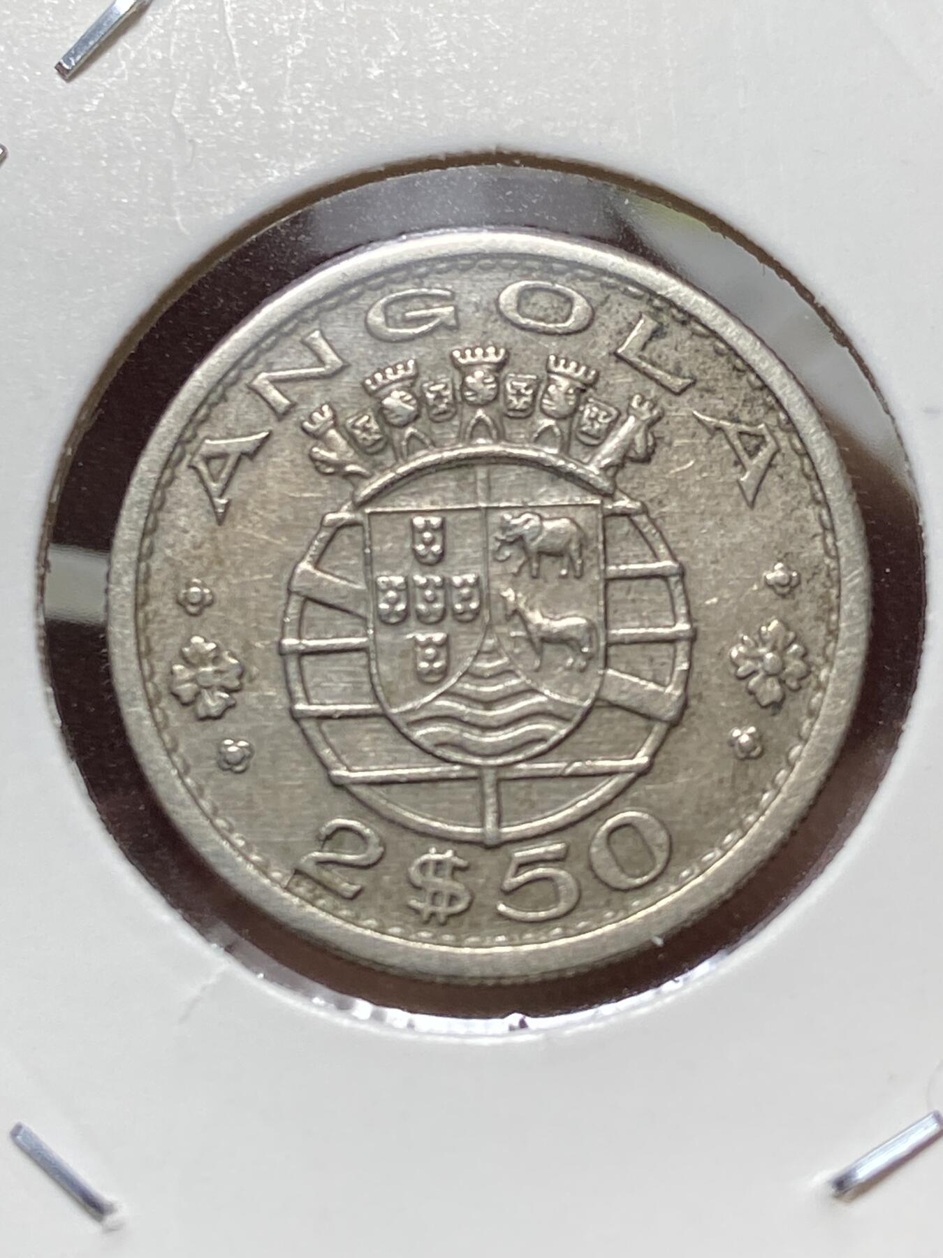 2025年第一百三十五场(总第一百六十一场）外国好品纸夹散币场(免佣金) 葡属安哥拉1967年2.5埃斯库多(葡萄牙海外省时期)