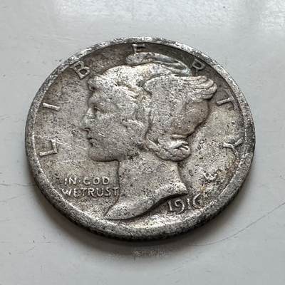 🌹外币初藏🌹🐯2025年第139场  每周二四六晚8️⃣点 接代拍 - 美国1916年10美分银币