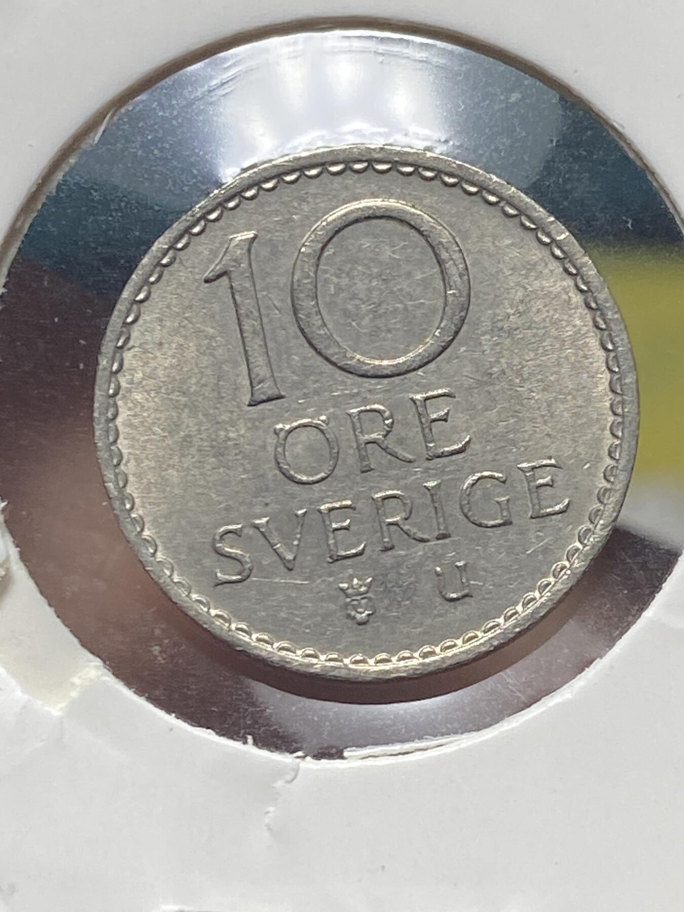 2025年第一百三十五场(总第一百六十一场）外国好品纸夹散币场(免佣金) 瑞典🇸🇪1967年10欧尔(古斯塔夫六世第二版，U标)