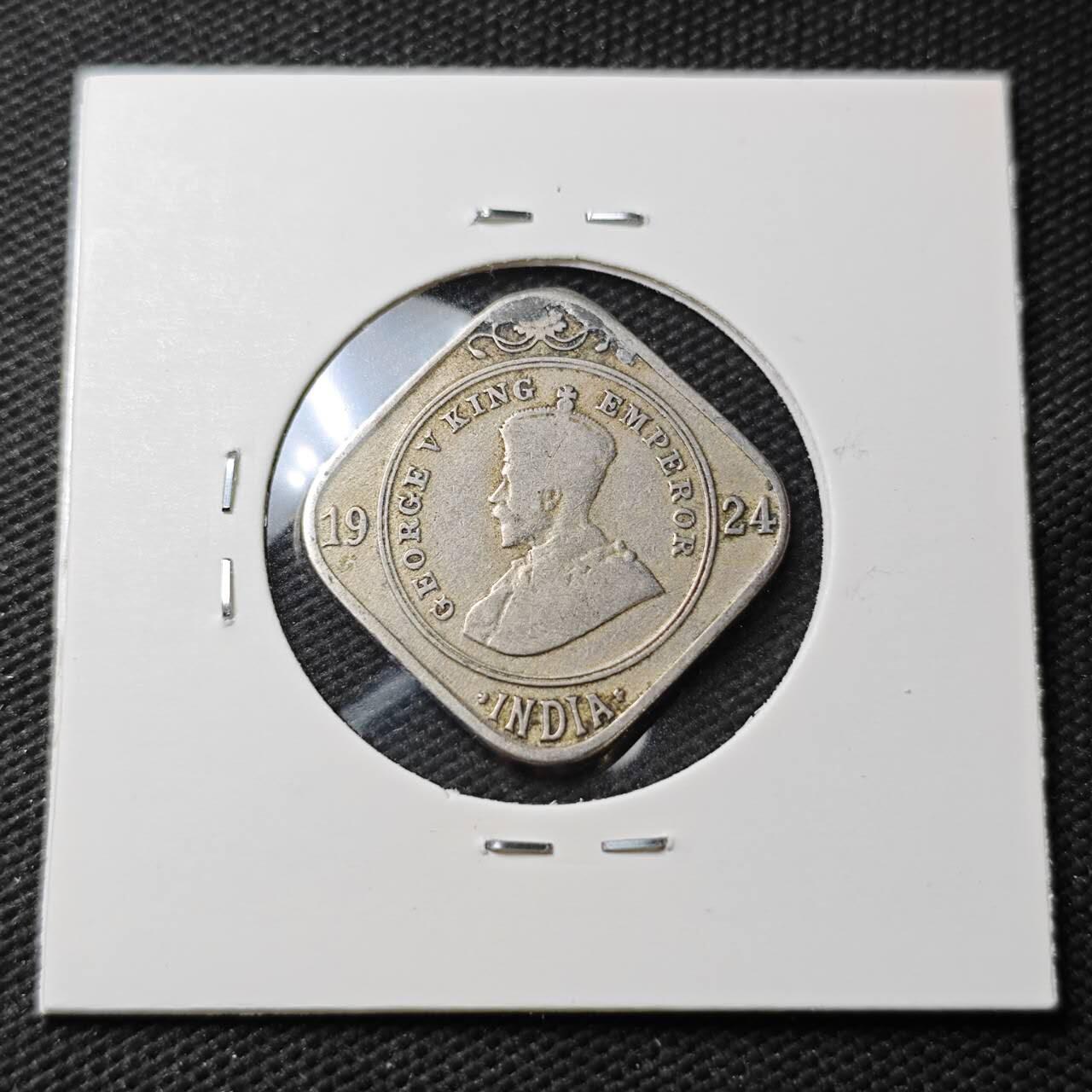 KK钱币收藏小铺 第377期  2月预留时间 周末发货  1924英属印度2安娜