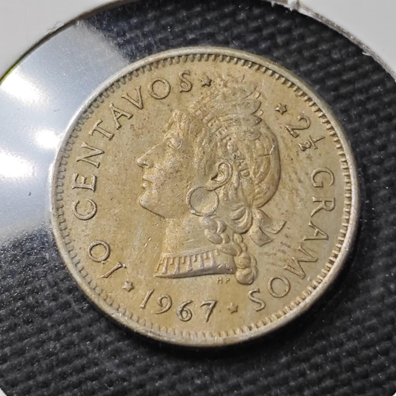 KK钱币收藏小铺 第377期  2月预留时间 周末发货  1967多米尼加10分