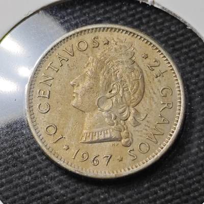 KK钱币收藏小铺 第377期  2月预留时间 周末发货 -  1967多米尼加10分