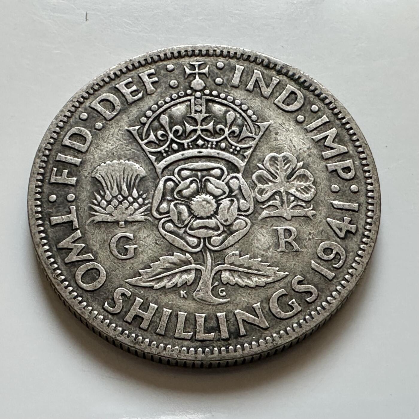 🌹外币初藏🌹🐯2025年第139场  每周二四六晚8️⃣点 接代拍 英国1941年 2先令银币