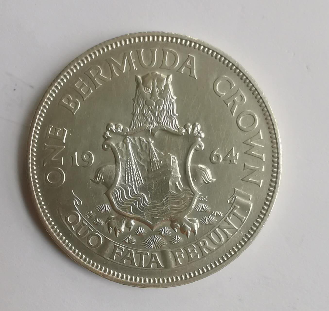 巨藏钱币第七期硬币场12月12号20点开拍 百慕大1964年1克朗22.6克银币